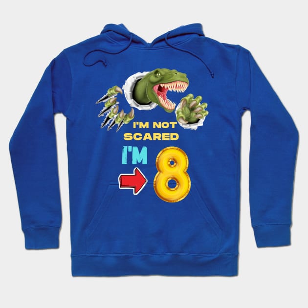 8th Birthday Dinosaur Hoodie by ALBOYZ